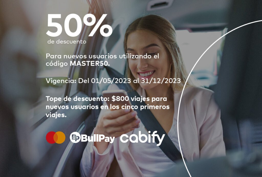 50% OFF Cabify nuevos usuarios